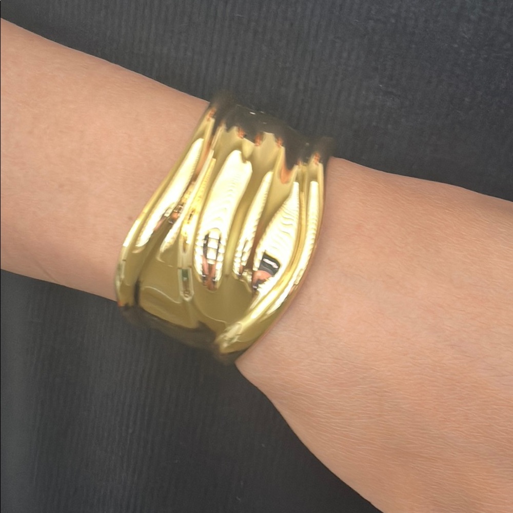 Gold Wave Cuff Bracelet